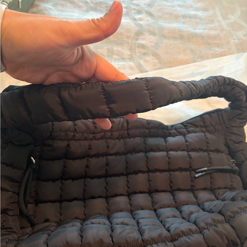 EUC Free People Black Quilted Carryall Bag - Picture 11 of 13